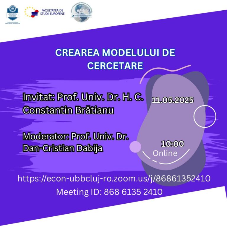 Crearea modelului de cercetare