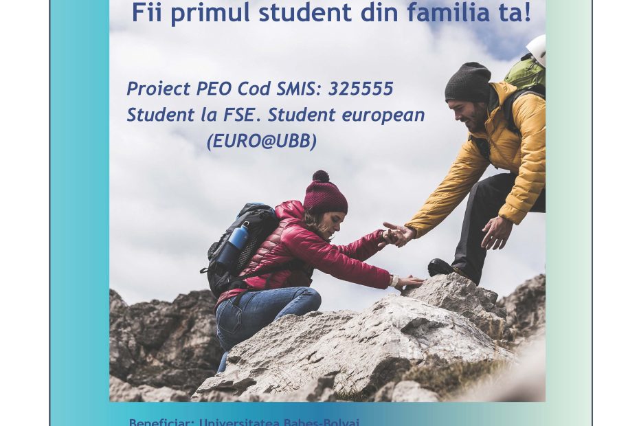 Anunț selecție  – Proiect PEO/325555/Student la FSE. Student european (EURO@UBB)